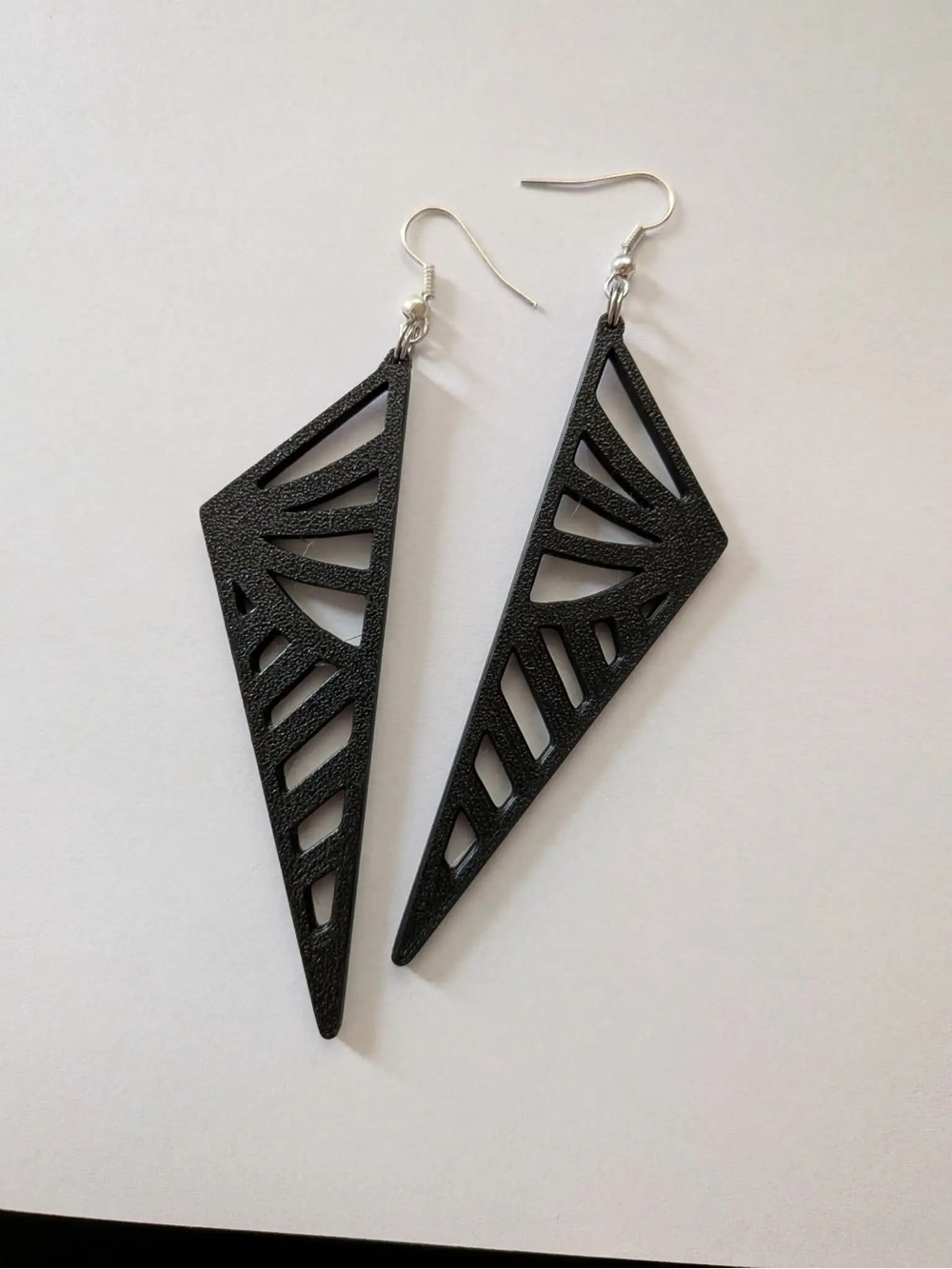Black Geometric Cutout Dangle Earrings - Women Jewelry